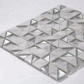 Factory owned Bianco Carrara Mixed Glass Triangle Mosaic Tile